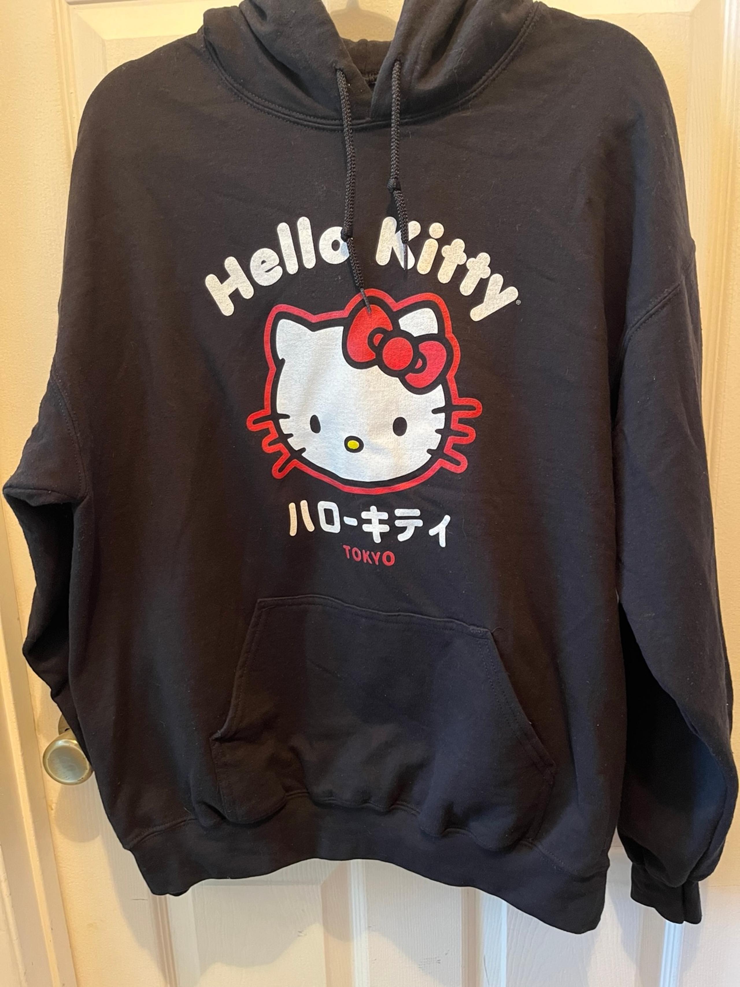 Women’s Black Hello Kitty Hooded Sweatshirt, XL