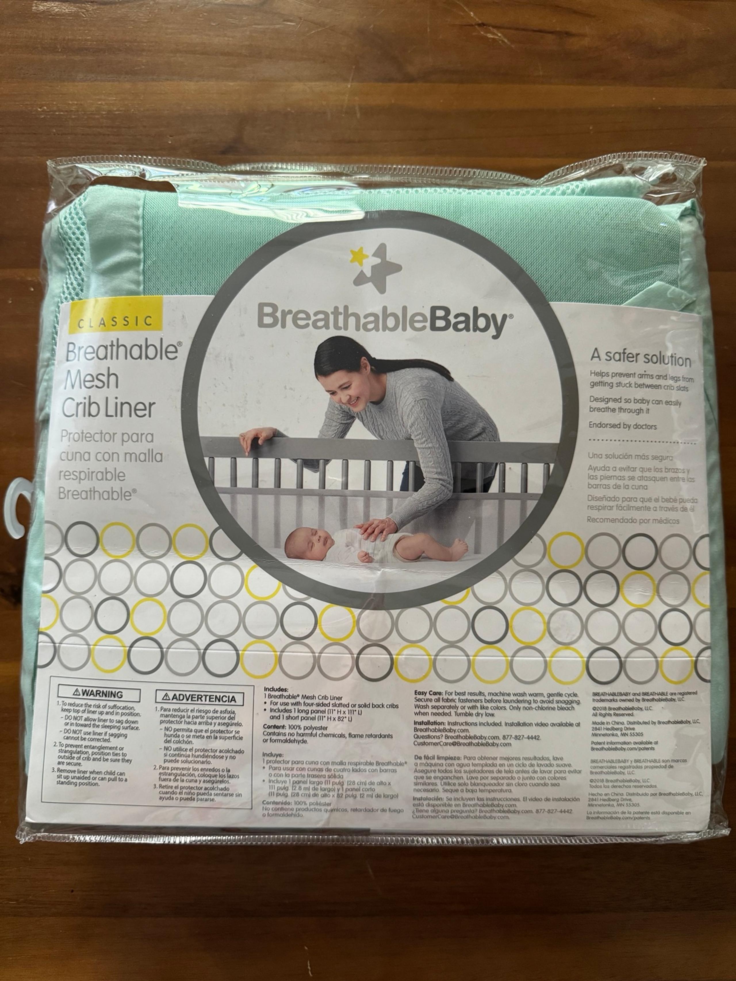Breathable crib mesh liner