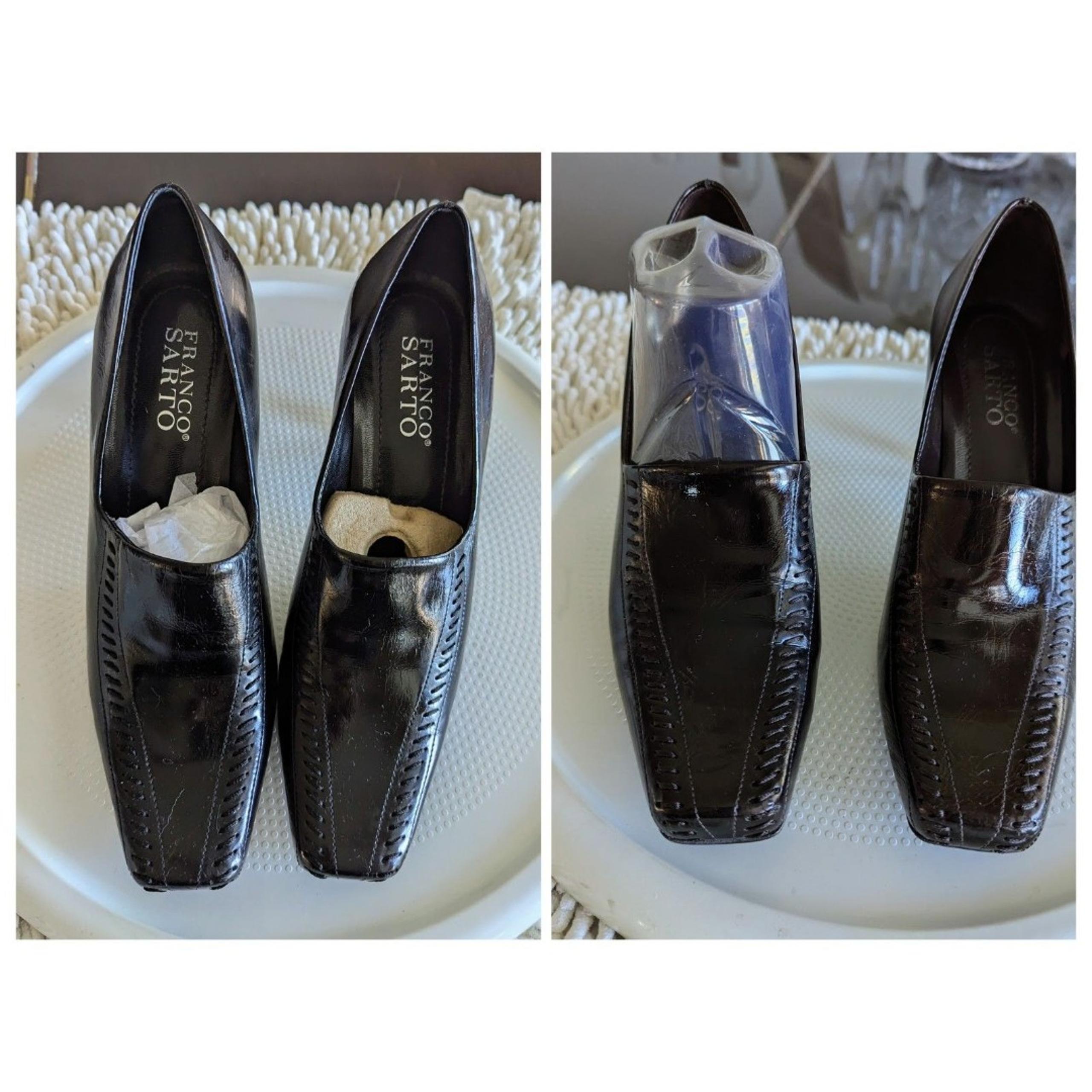 Bundle of two(2) Franco Santo square toe (black&brown) heel shoes  Sz 6M