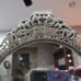 Exquisite Antique 2 Pc Vanity Set Mirror Tray & Cast Iron Swivel Standing Mirror