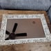 Exquisite Antique 2 Pc Vanity Set Mirror Tray & Cast Iron Swivel Standing Mirror