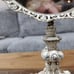 Exquisite Antique 2 Pc Vanity Set Mirror Tray & Cast Iron Swivel Standing Mirror