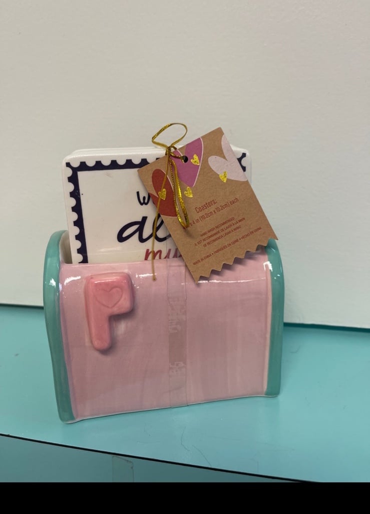 Valentine’s Day Love Letter Caddy with Coasters