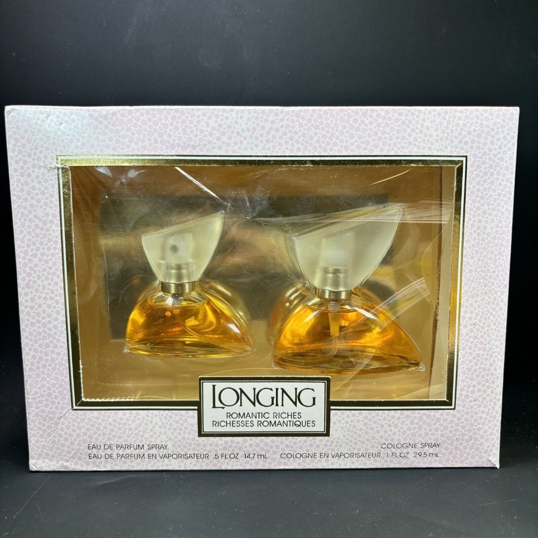 New 2 Lot Vintage LONGING COLOGNE Spray Perfume by Coty 1 fl oz / .5 fl oz