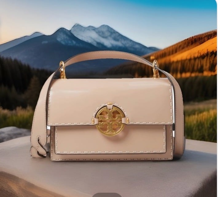 NWT 658 Tory Burch SM Miller Spazzolato Pick Stitch Flap Convertible Bag