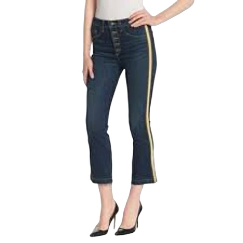 Veronica Beard Jeans Women's Dark Vintage Stripe Carolyn Baby Boot Jeans Size 28