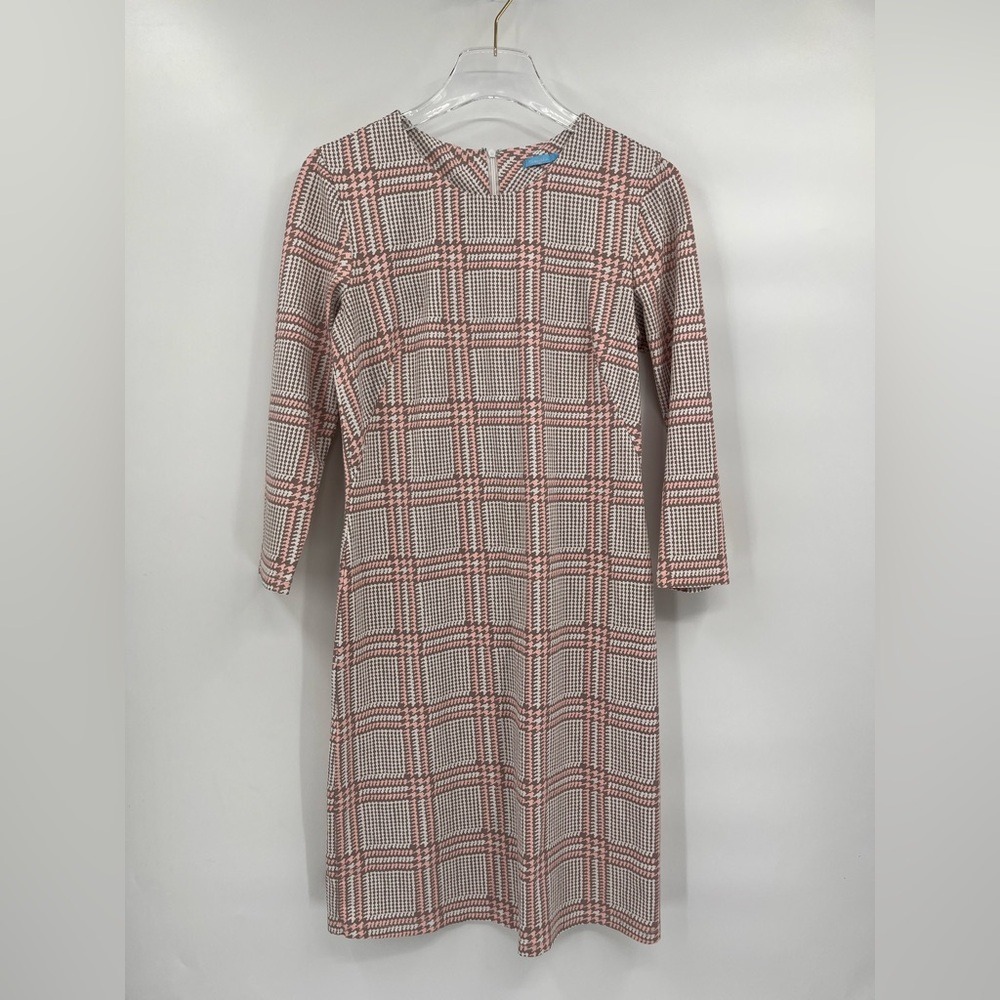 J. McLaughlin Sophia Sheath Dress Haki Pink Taupe Plaid Sz S