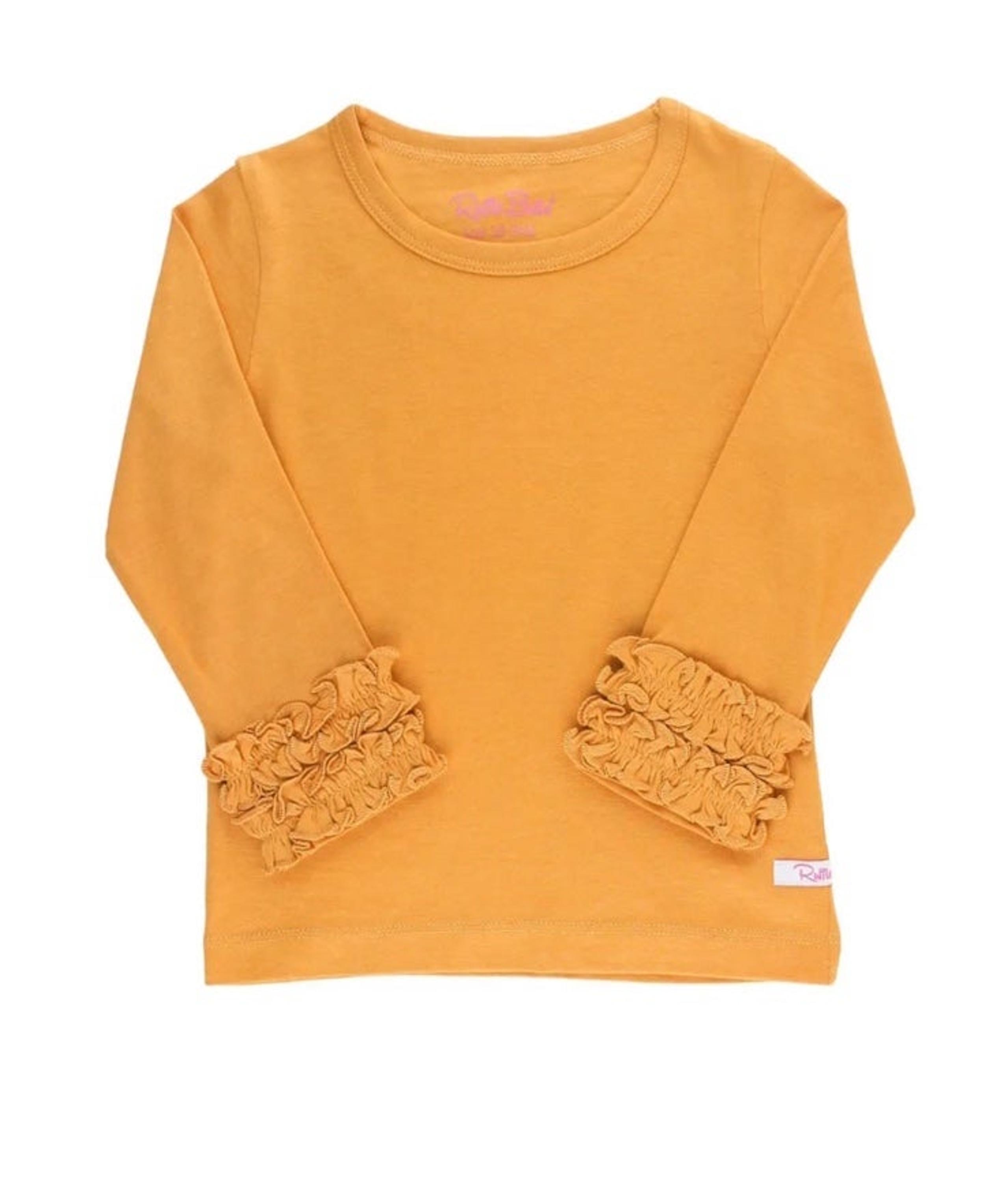 Ruffled Long Sleeve Layering Tee, yellow size 3