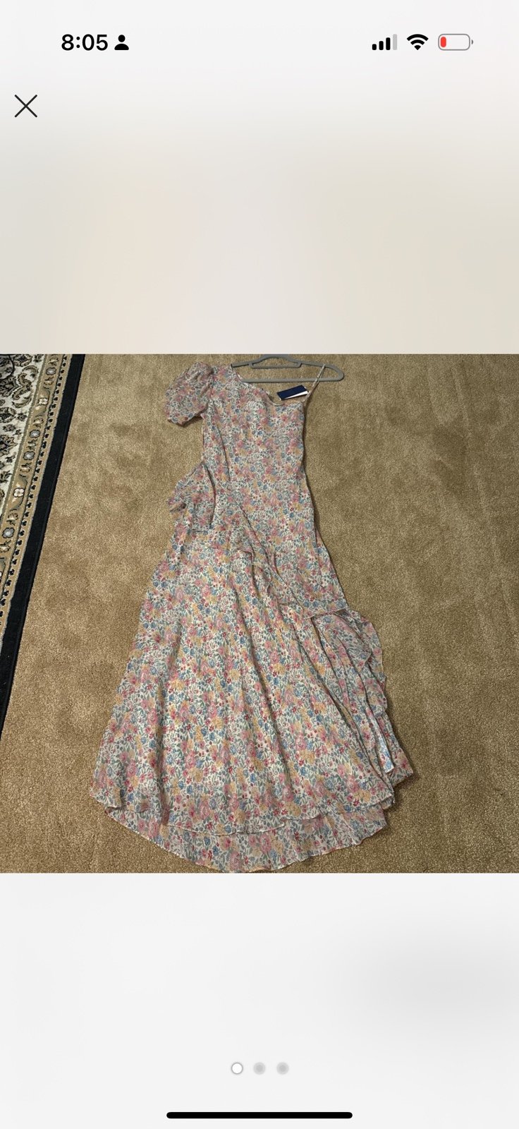 Polo Ralph lauren Floral One-Shoulder Georgette Maxidress
