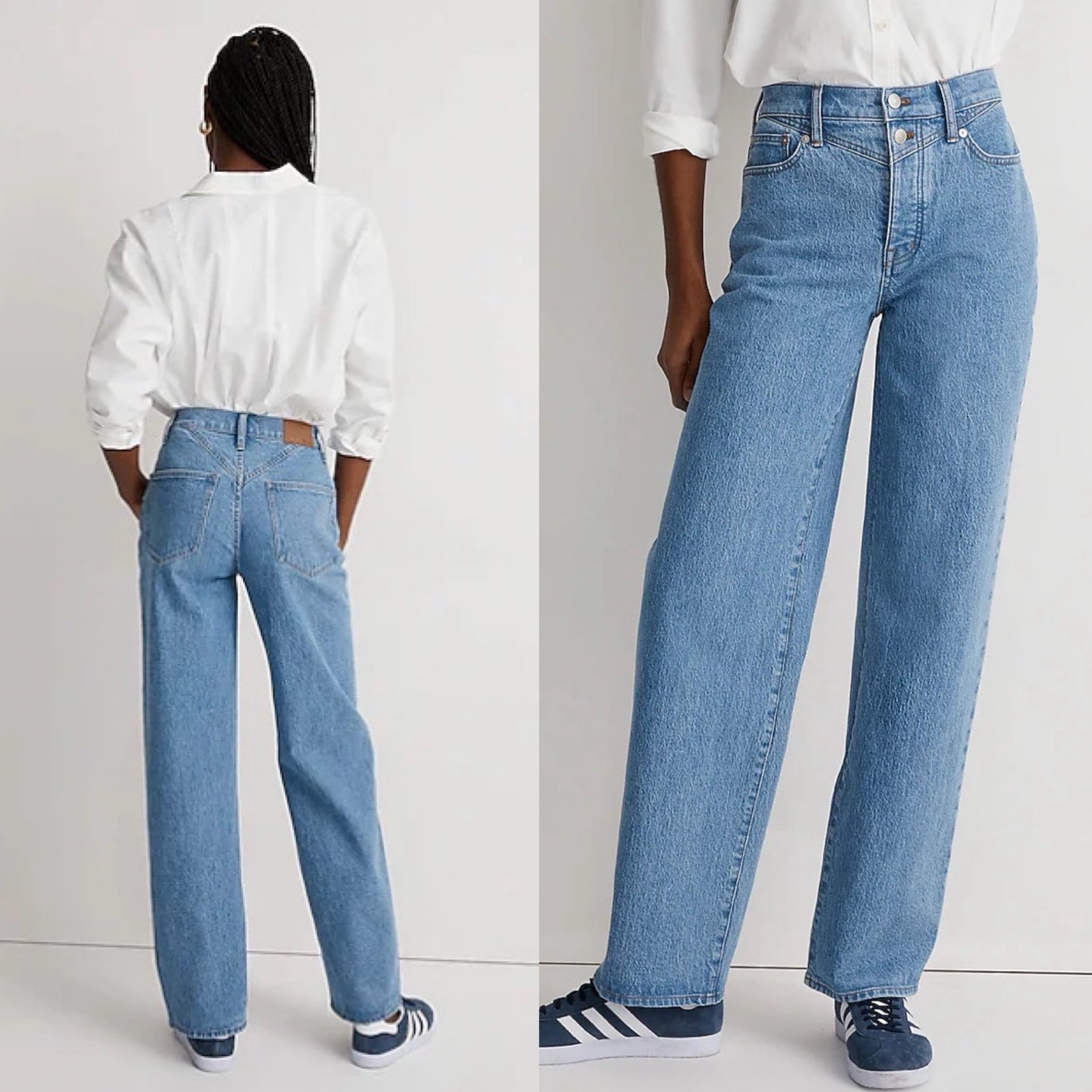 The Perfect Vintage Wide-Leg Jean in Harding Wash: Button-Fly Edition