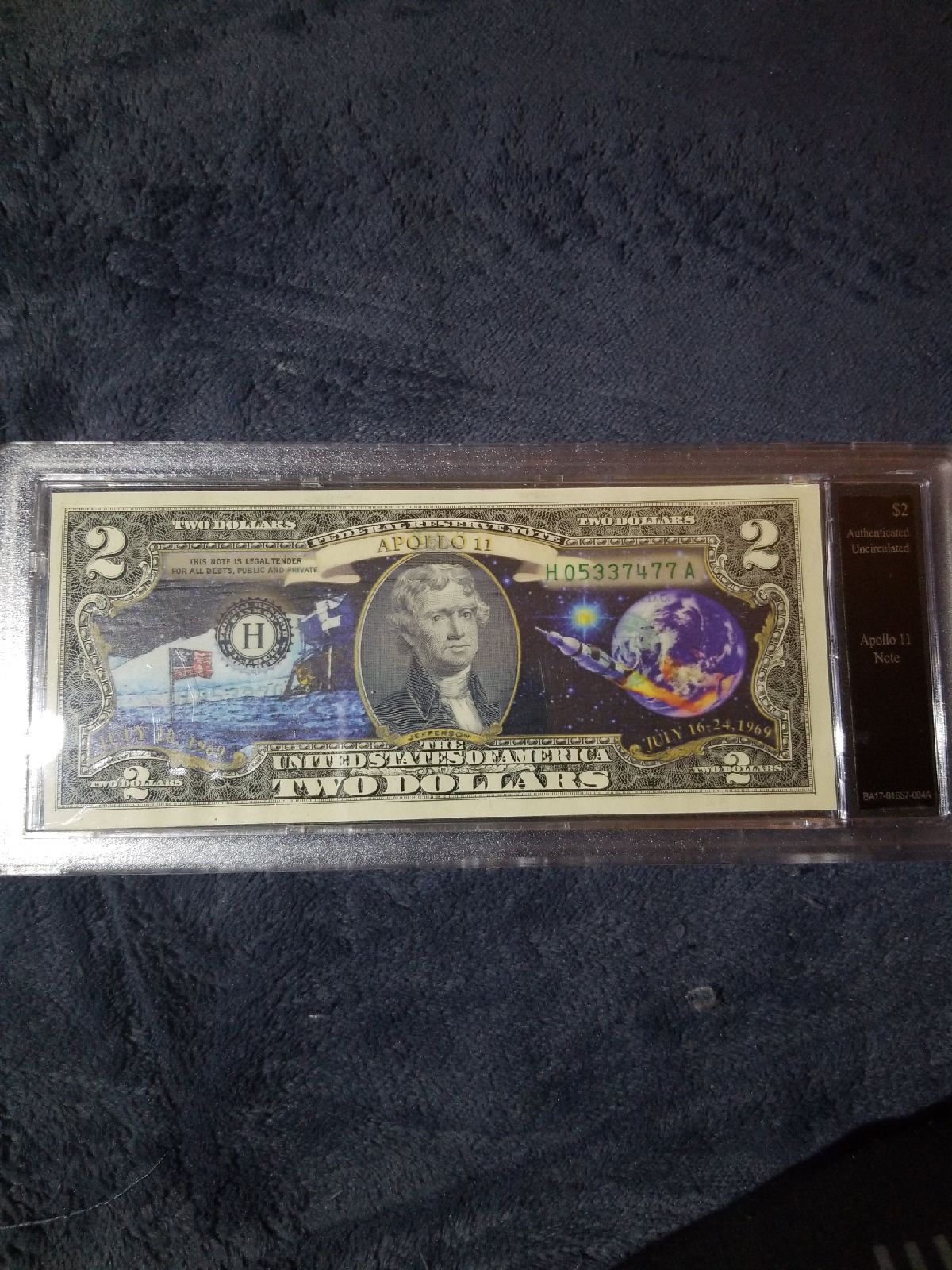Apollo 11, 2 dollar tender