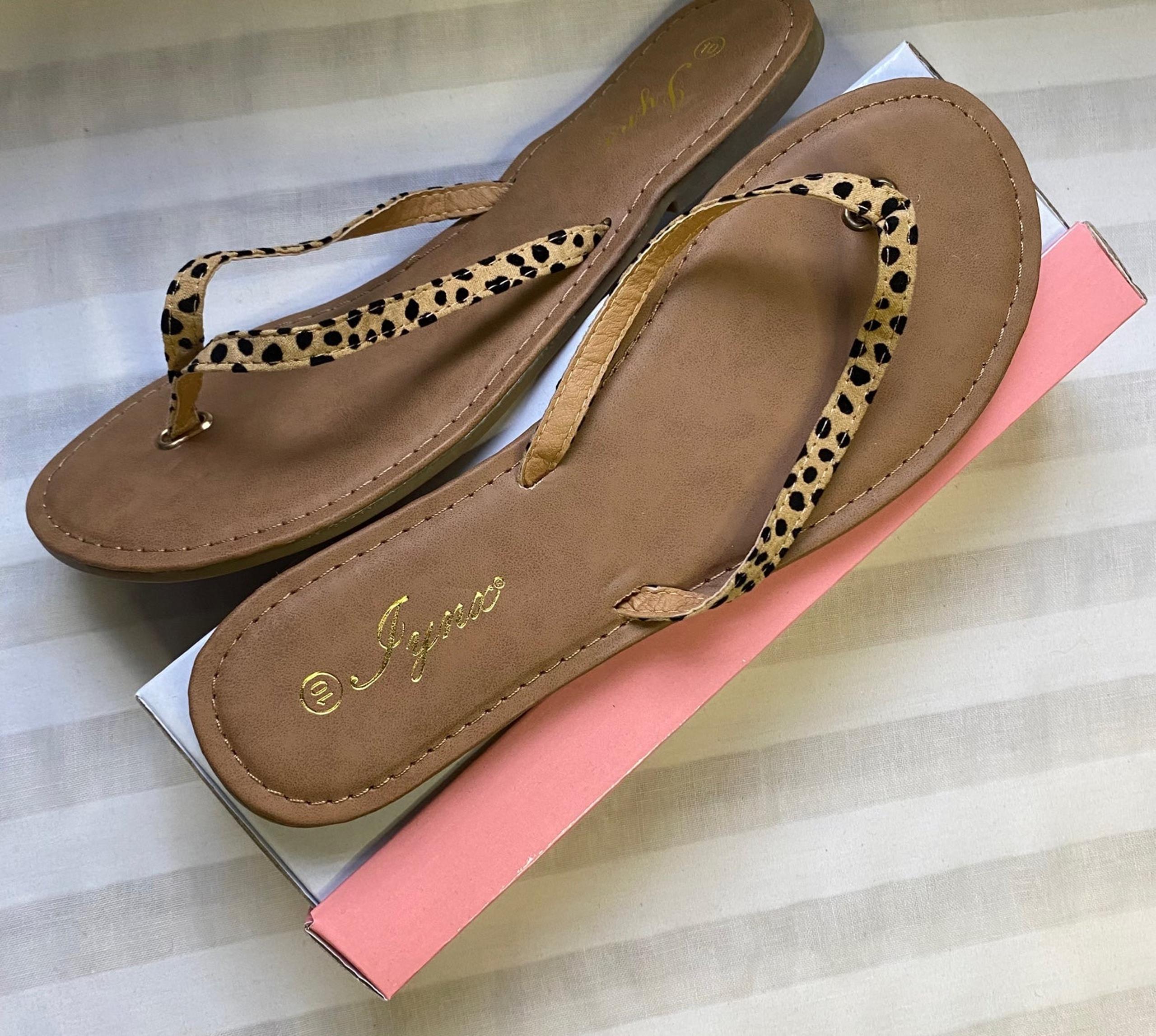 Cheetah Strap Sandals, 10