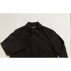 Brioni Jacket Black Wool Silk Leather Trimmed Coat Size XL Lined 6 Pockets