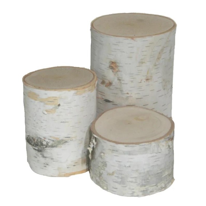 White Birch Pillars (set of 3 - 3,5,7 tall x 3.5-5 dia.)