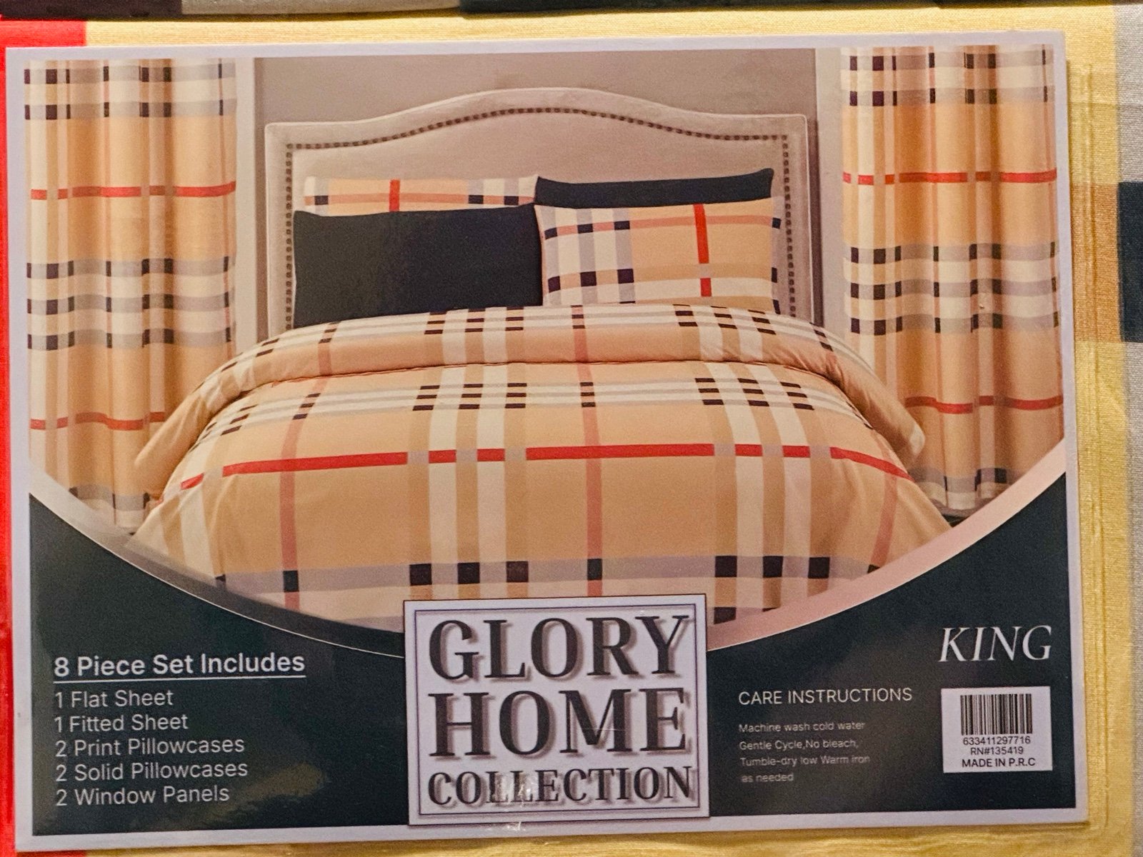 King Size, 8 Pieces Bed Sheets Set Glory Home Collection