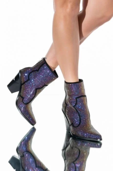 AZALEA WANG CHROMATIC SHOW SOME LOVE RHINESTONE BOOTS