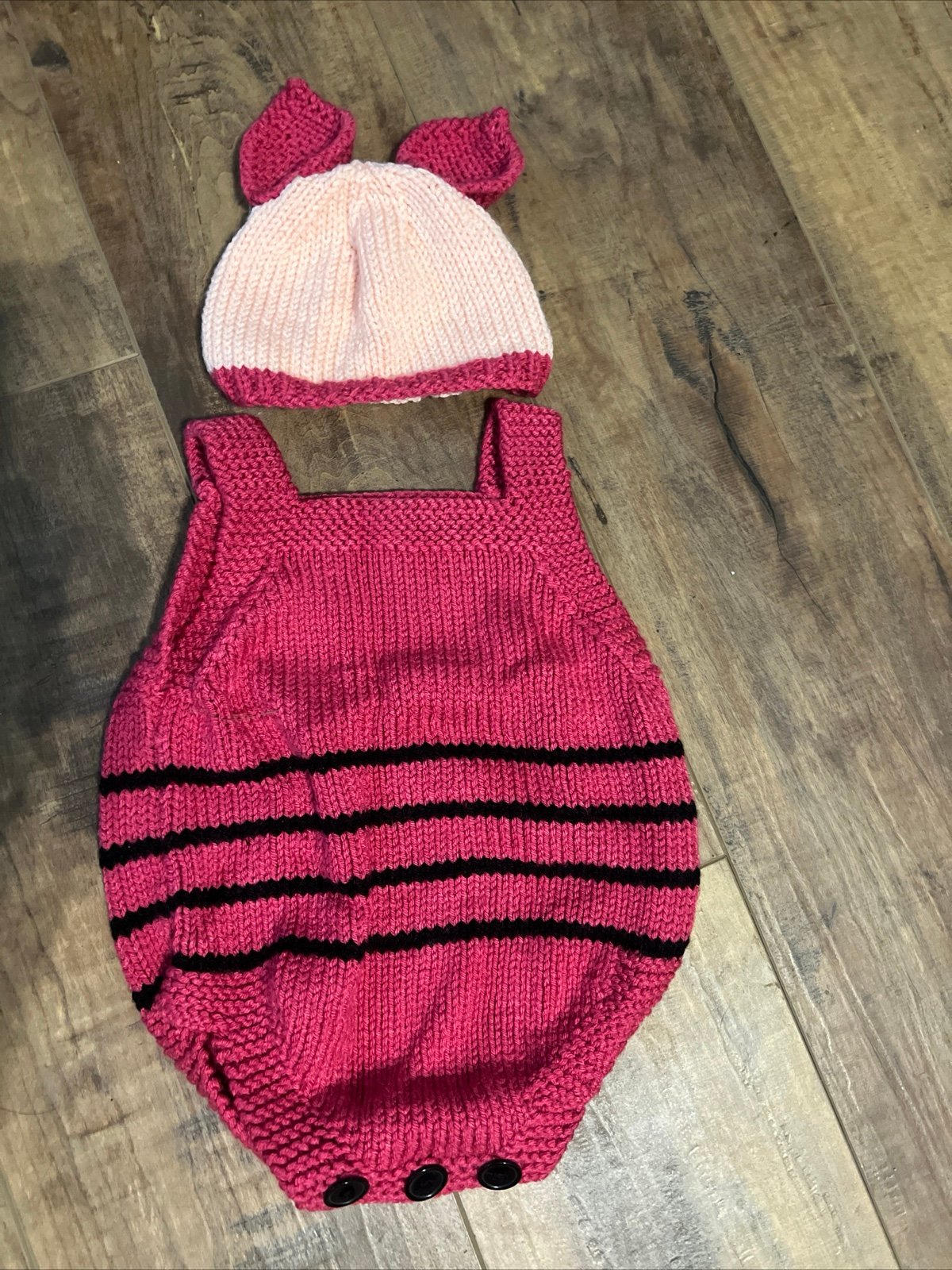 Piglet Costume Hand Knitted 3-9 months