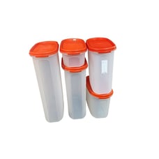 Tupperware Oval Modular Mates Red seals sizes 1 thru 5