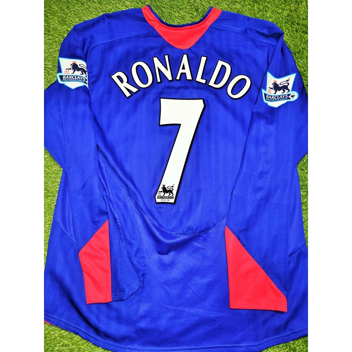 Cristiano Ronaldo Manchester United 2005 2006 Away Long Sleeve Soccer Jersey L