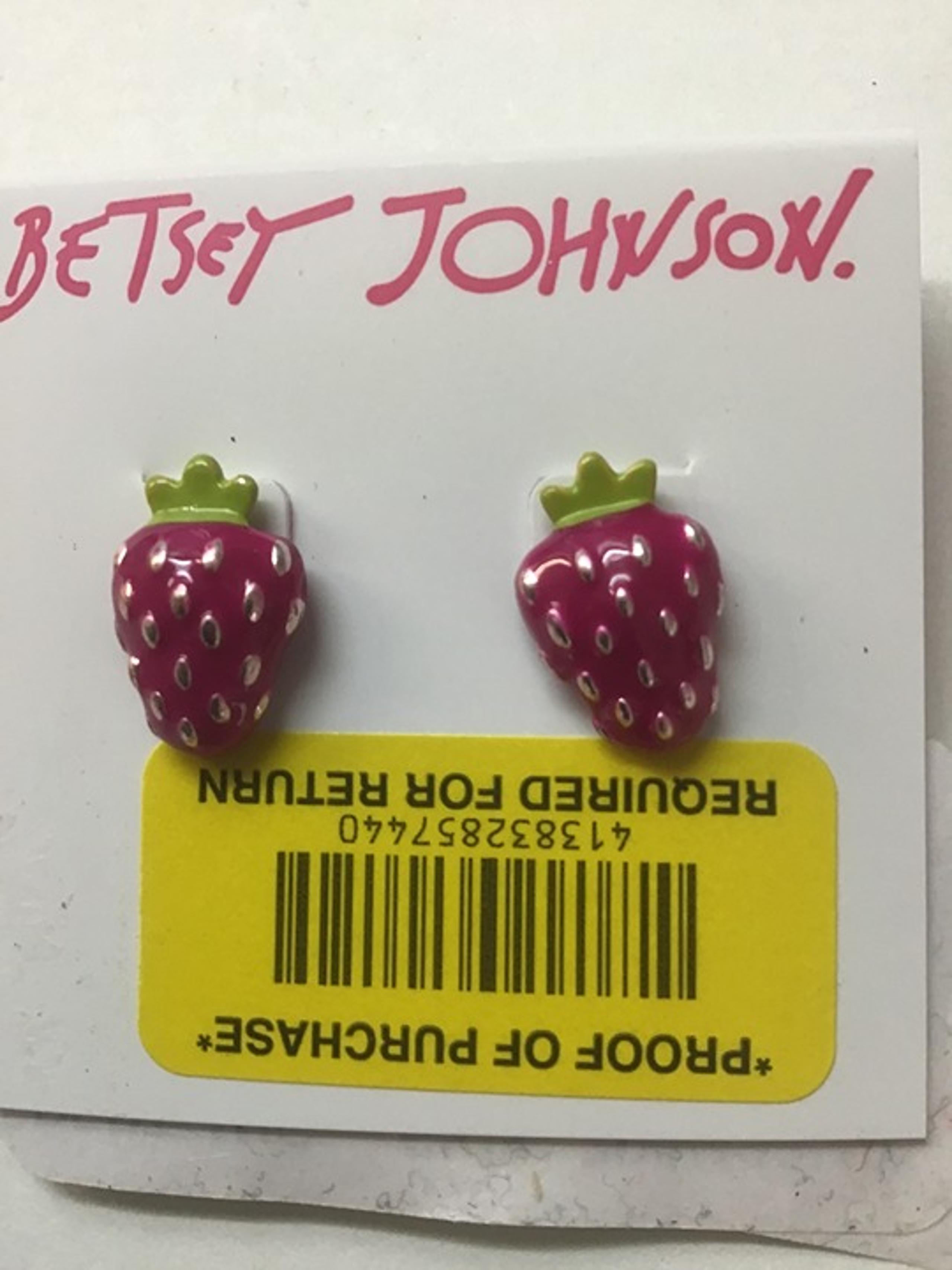 Betsey Johnson New Hot Pink Strawberry Earrings