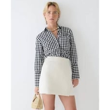 J. Crew Garçon shirt in gingham cotton poplin Sz 0 BP610 black white