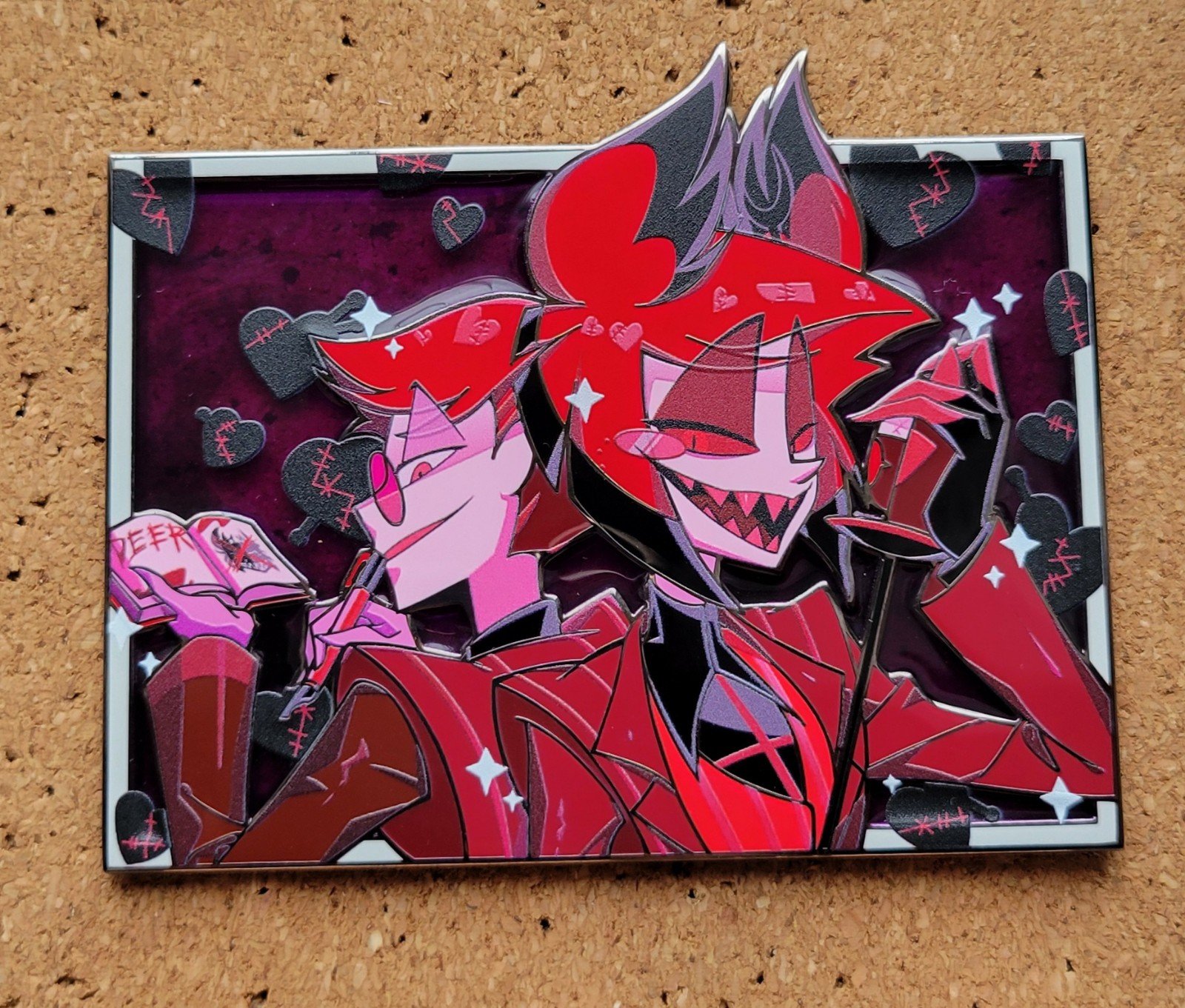 Hazbin Hotel Alastor Purple Stained Glass BN Variant Enamel Pin