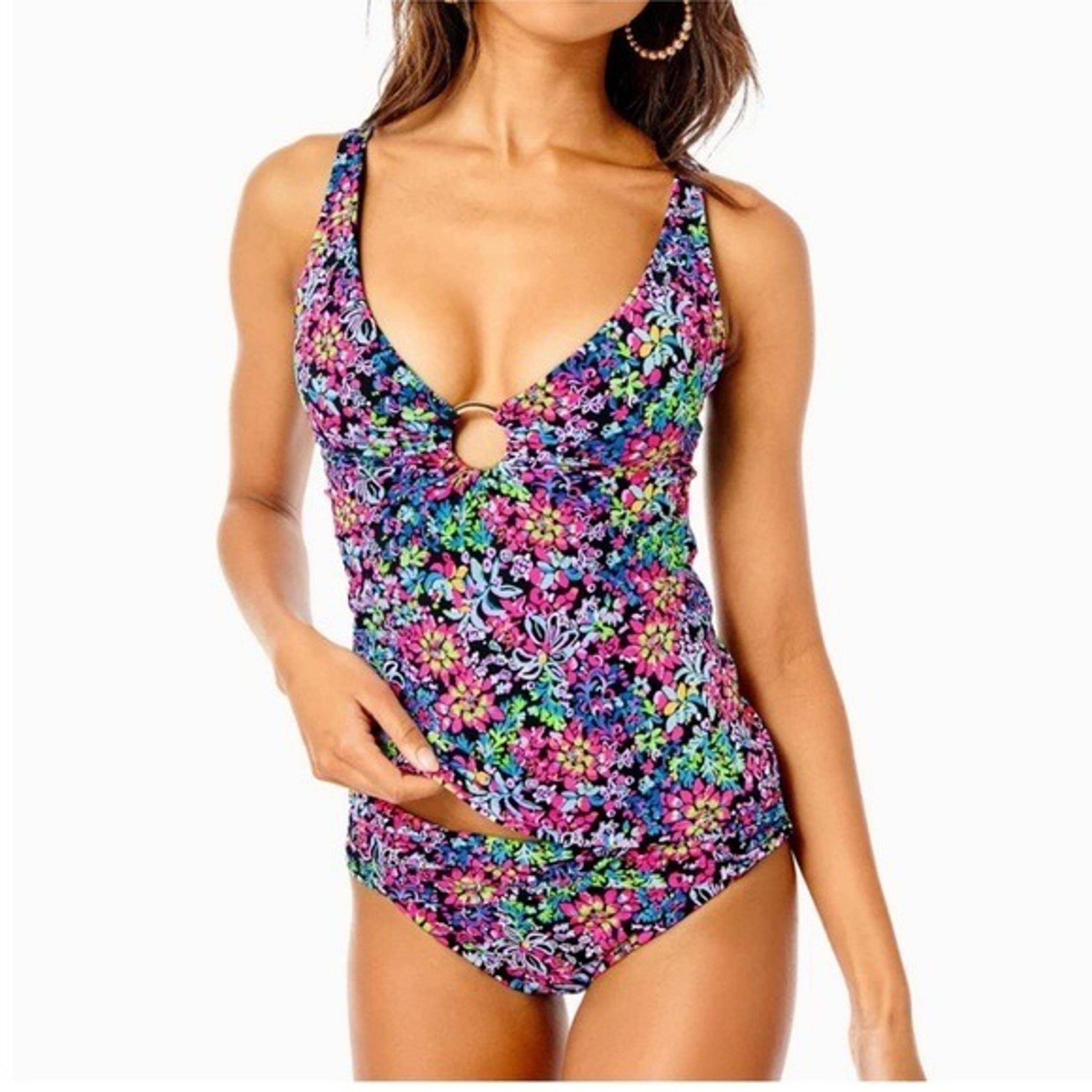 Lilly Pulitzer Brenta Tankini Top Feeling Fintastic Floral Swim Tank Sz 6 NEW