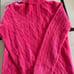 lord & taylor 2ply cableknit turtleneck cashmere sweater pink MD