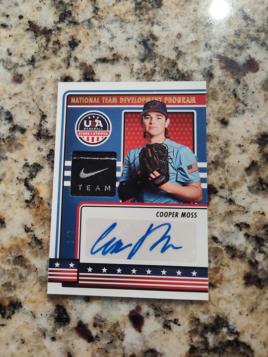 COOPER MOSS UF GATORS 2023 USA STARS DEVELOPMENT NIKE SWOOSH PATCH AUTO 1/3