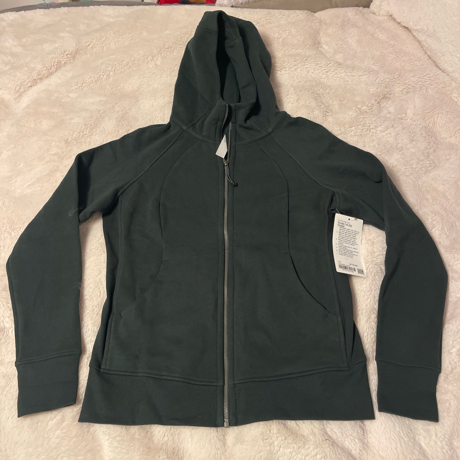 Nwt Lululemon Scuba Full Zip Hoodie Legacy Green Size 12