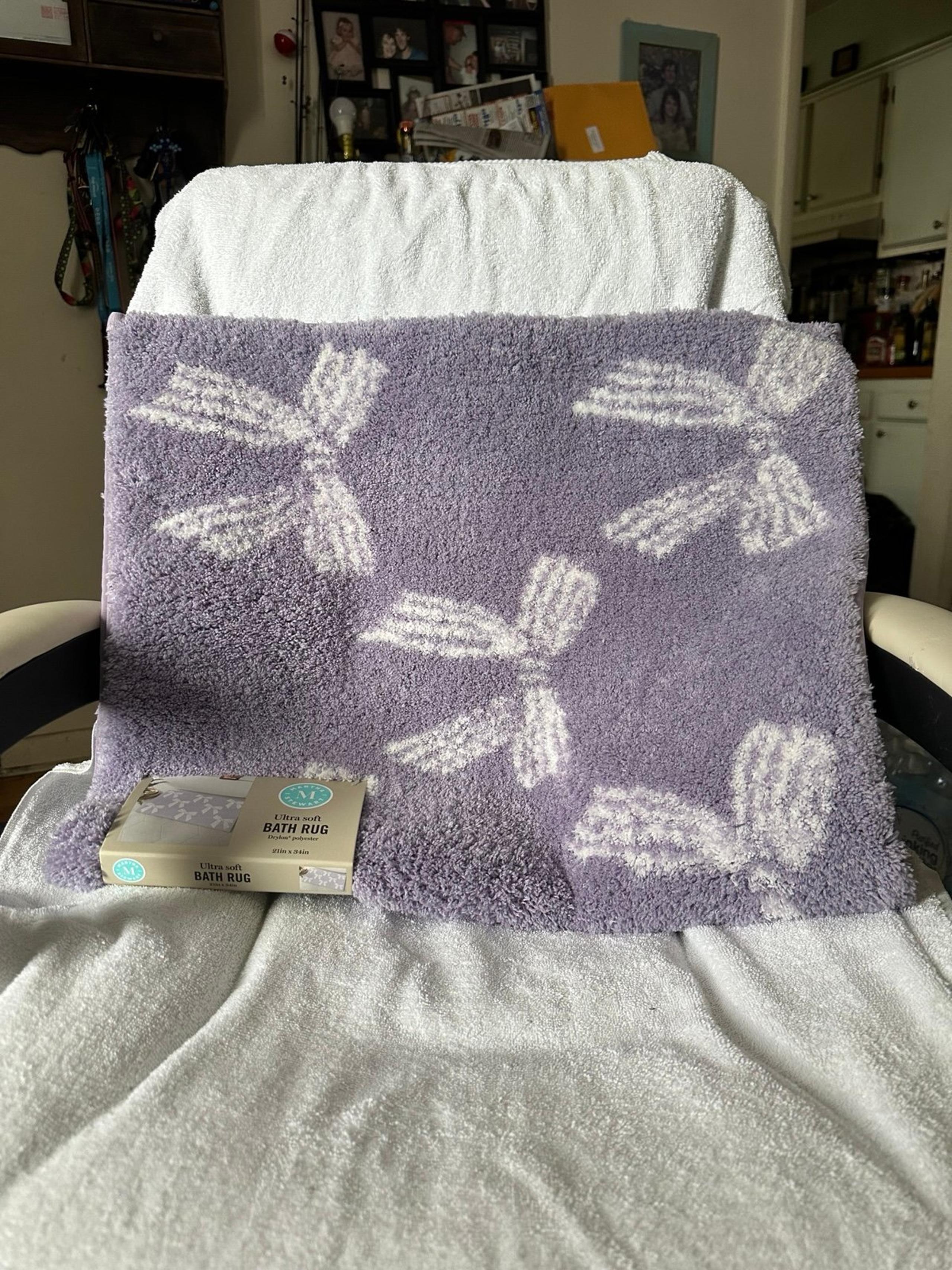 Martha Stewart Purple Bath rug with White Bows