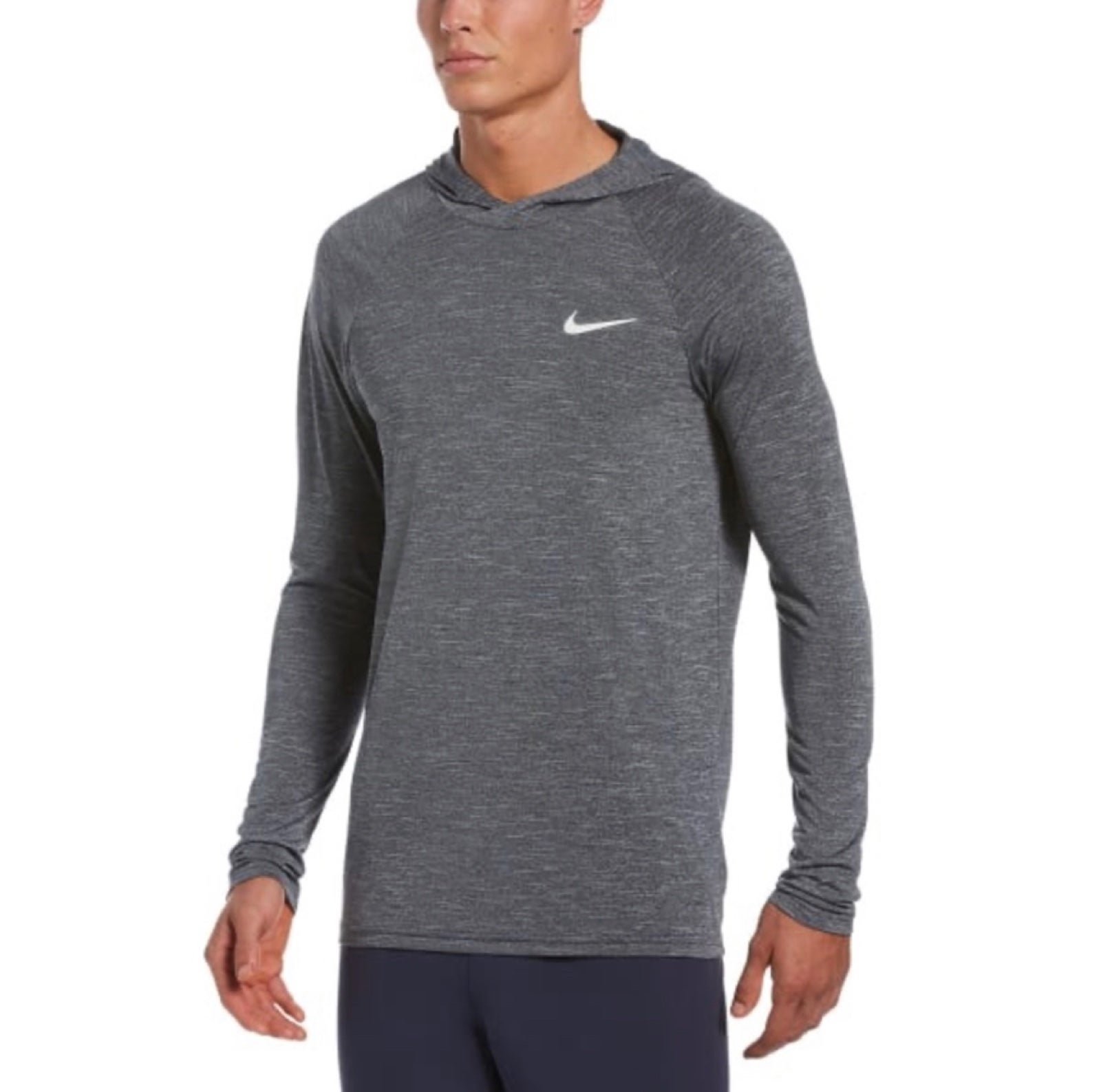 Nike Dri-FIT Heathered Hooded Hydroguard Swim Tee Rashguard Shirt UPF 40+ NWT