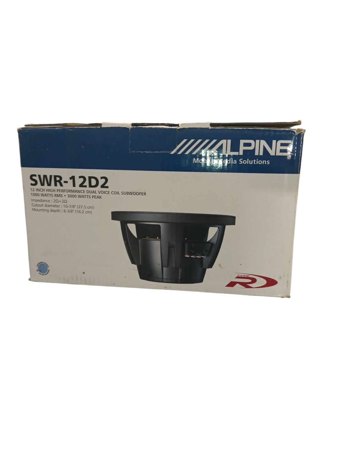 Alpine SWR-12D2 Type-R 12 subwoofer with dual 2-ohm voice coils.
