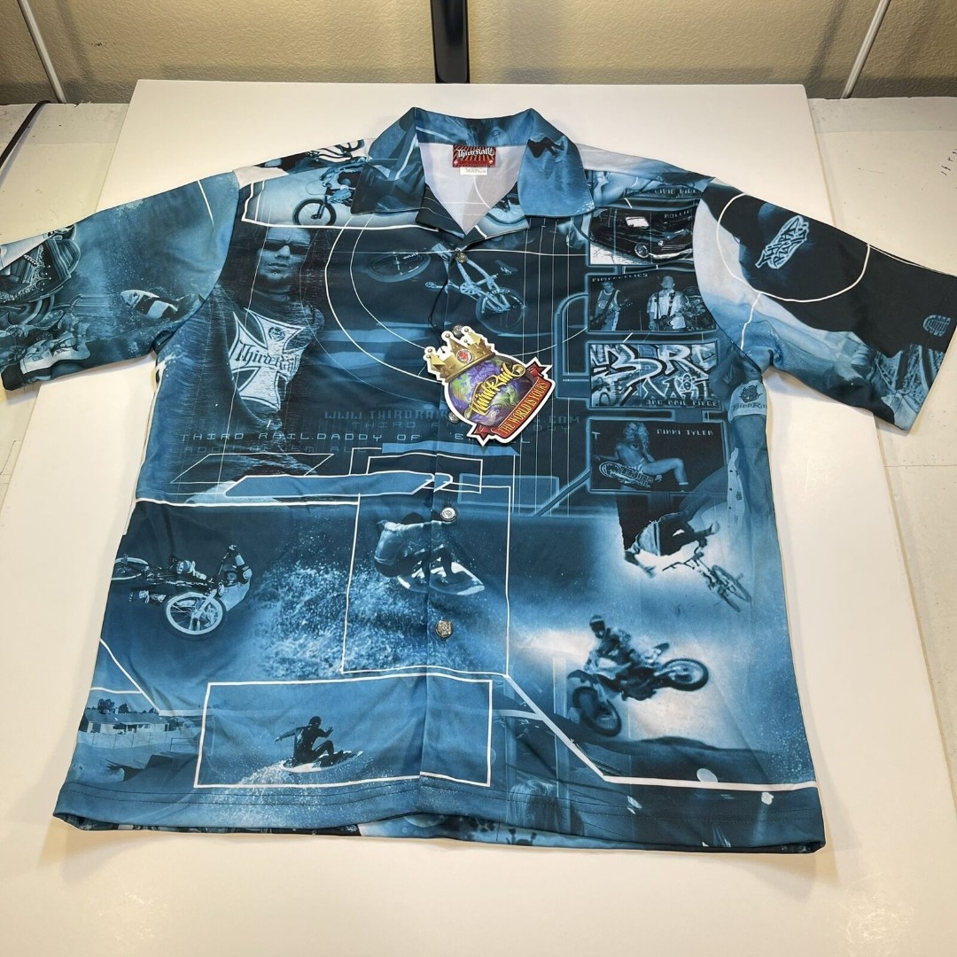 VINTAGE Deadstock NWT THIRD RAIL Y2K Nikki Tyler Pimpadelics Button Up SHIRT XL