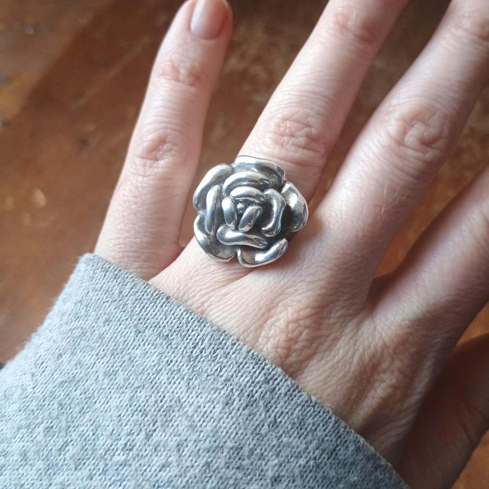 925 sterling rose ring silver