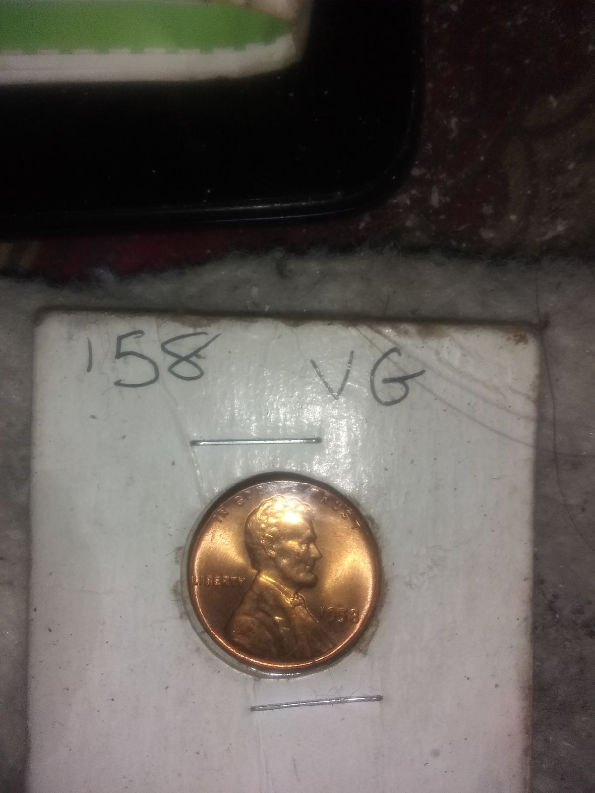 A 1958 double outer lined wheat penny no