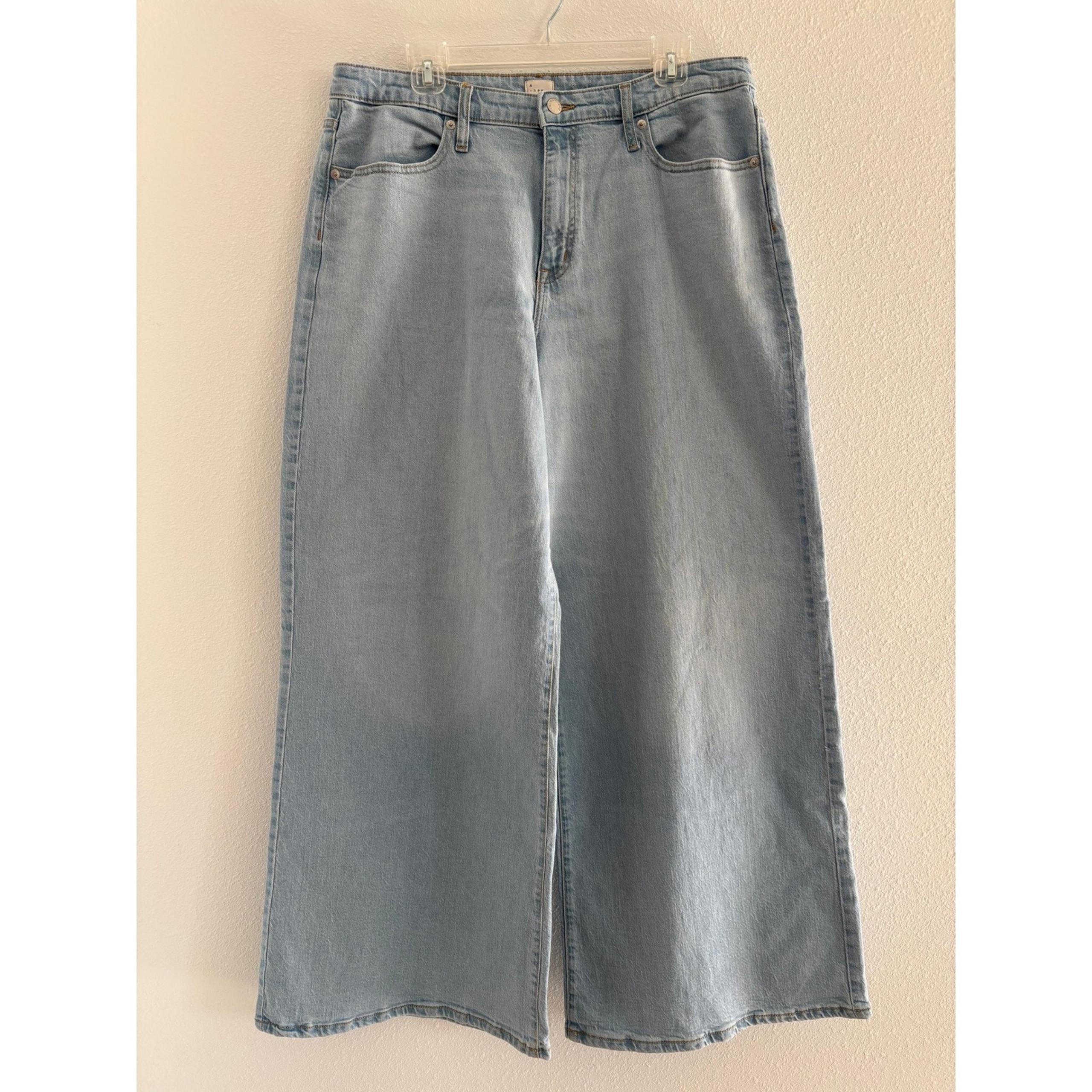 A New Day Womens Size 14/32R High Rise Wide Leg Baggy Y2K Grunge Light Wash NWT