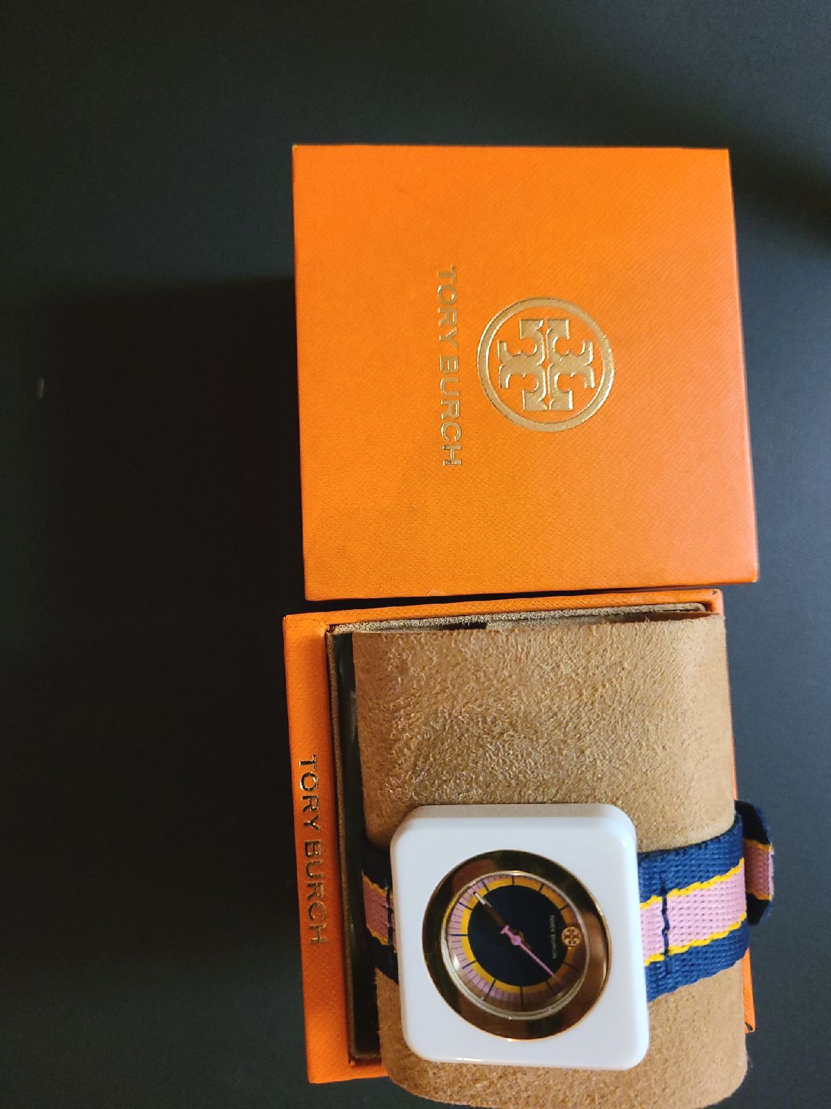 Tory Burch Two Tone Strap Colored Watch