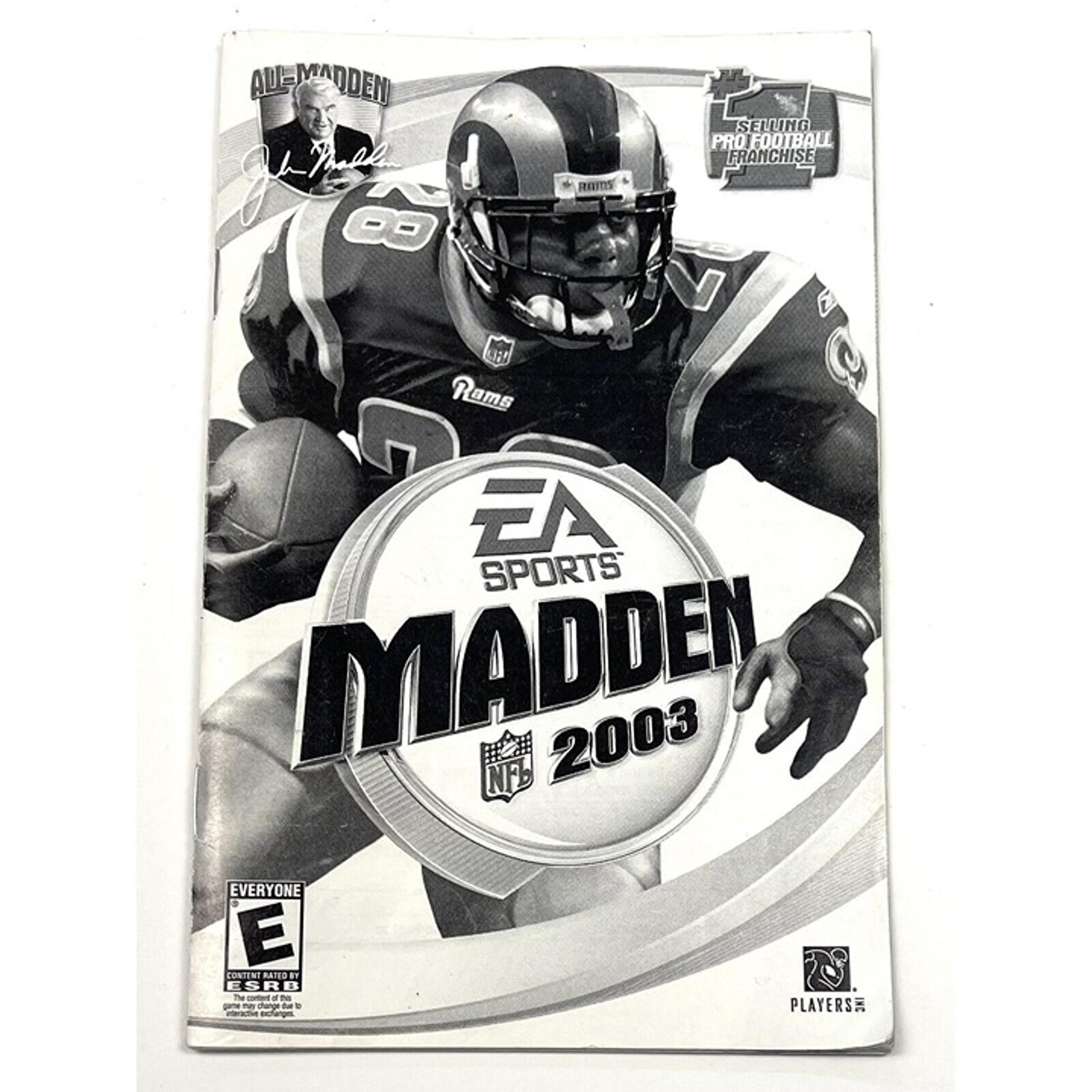 EA Sports Madden 2003 PC Game USER'S MANUAL ONLY *No Game Included* EUC