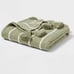 Tasseled Boucle Bed Throw Green Stripe- Threshold