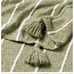 Tasseled Boucle Bed Throw Green Stripe- Threshold