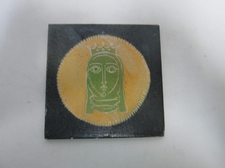 Alfaraz Spain Ceramic Art Tile Pottery 6 x 6 Vintage Princess Queen Crown