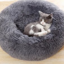 Fluffy Plush Pet Bed Dog Cat Round Cuddler Cushion Mat Puppy Calming Kennel Nest
