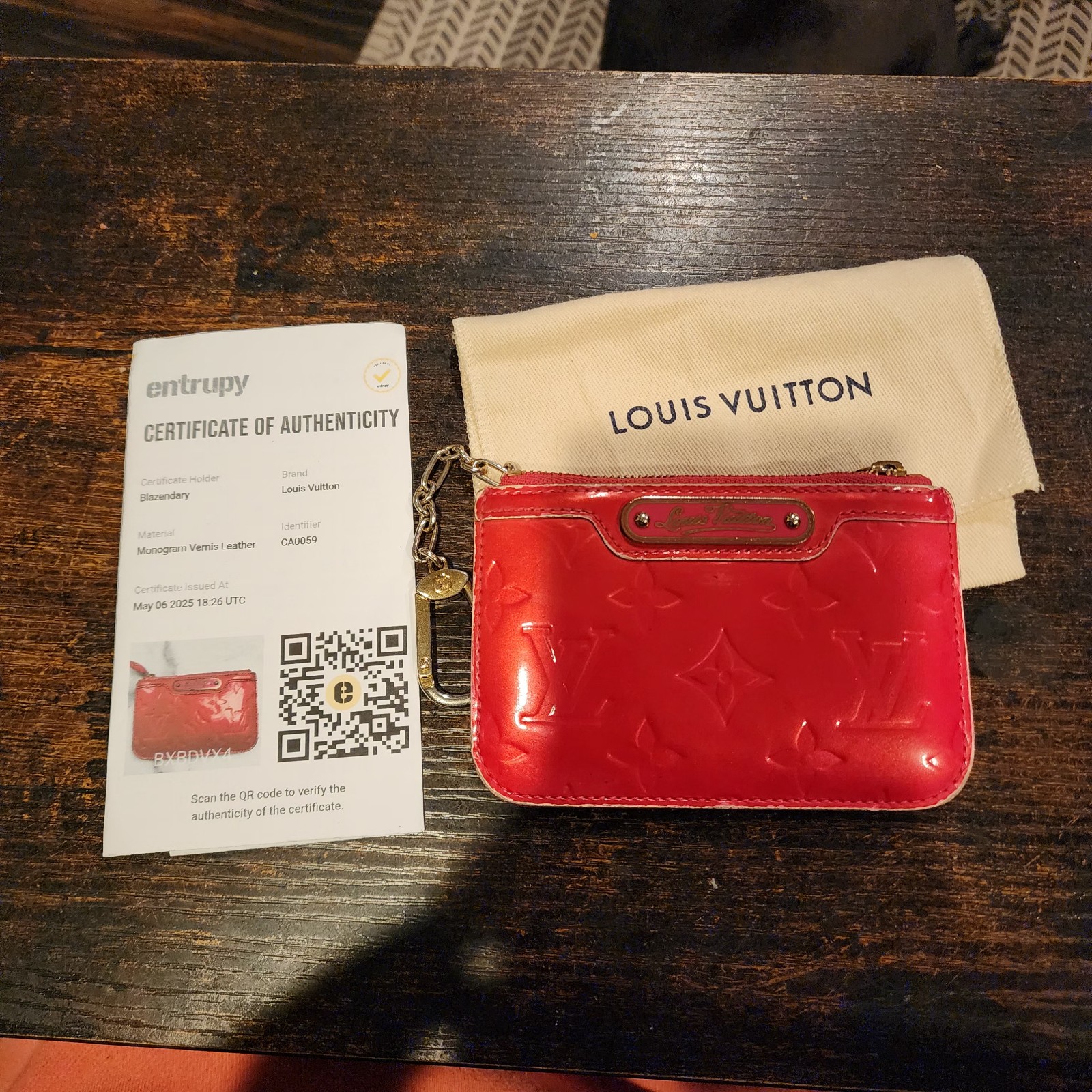 Louis Vuitton Monogram Vernis Pochette Cles Coin Purse CA0059