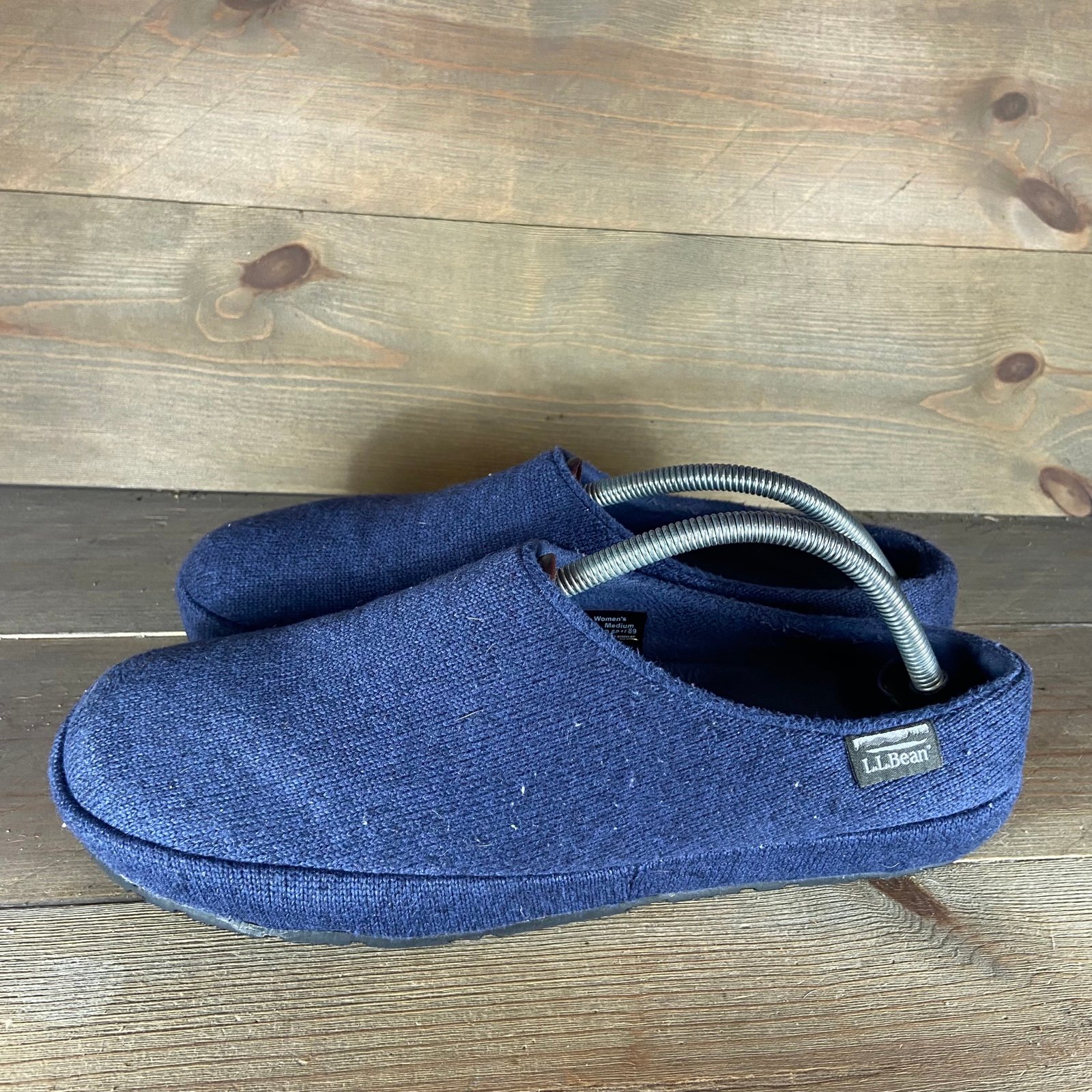 ll bean sweater fleece womens size 10 shoes blue slip on comfort slippers Gent
