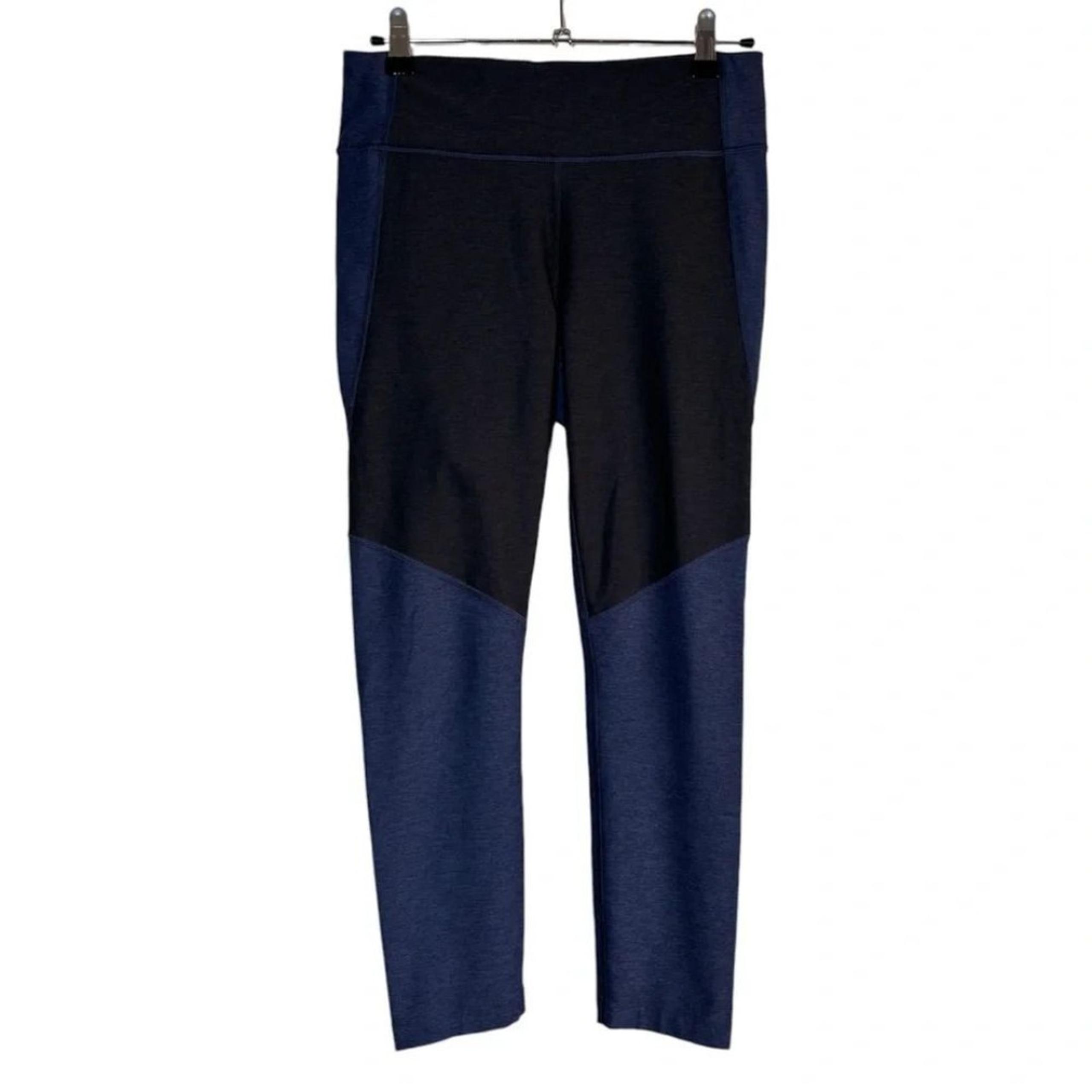Outdoor Voices Women's Athletic Leggings Size Medium Blue Black Colorblock Gym