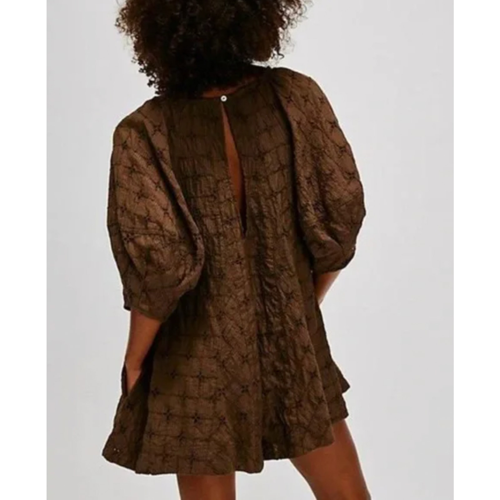 Free People Bop Around Romper Small Brown Coffee