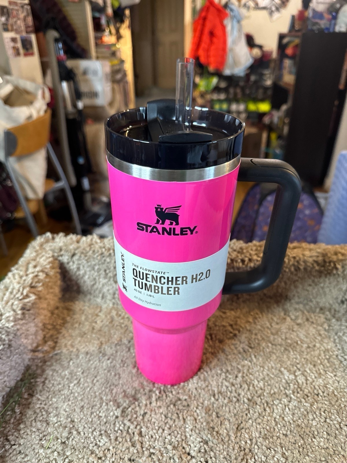 Stanley Quencher Neon Pink 40 Oz Tumbler