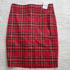 00P J Crew Factory plaid pencil skirt