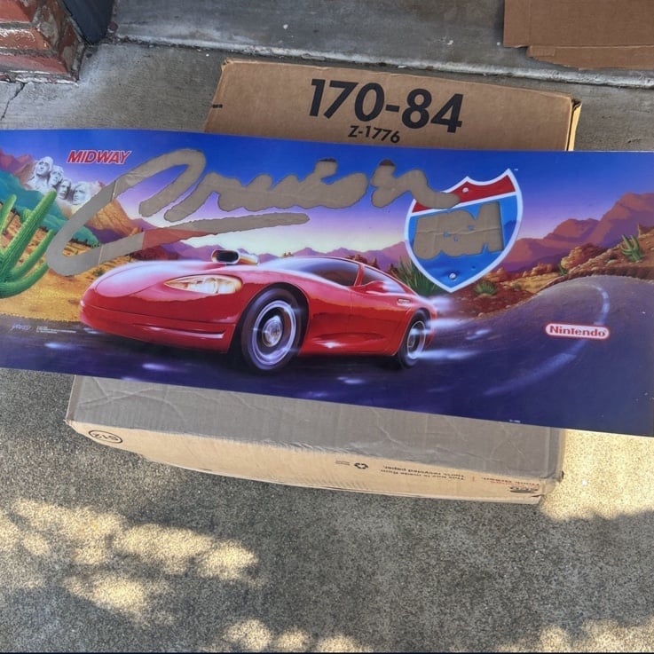 Cruis'N USA Original Nintendo Arcade Video Game Marquee
